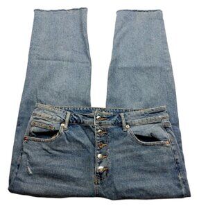 Wild Fable High Rise Straight Ankle Jeans Medium Wash Size 14 Distressed